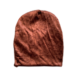 Brown Velvet Slouchy Beanie Hat for Women