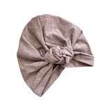 Grey Knotted Women's Cotton Vintage Turban Hat