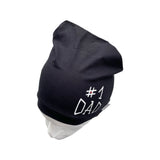 Hand Painted Number One Dad Black Slouch Jersey Hat