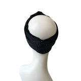 Black Studded Velvet Twist Headband