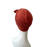 Rust Orange Pre Tied Bow Turban