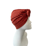 Rust Orange Pre Tied Bow Turban