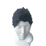 SPF 50 Black Prettied Turban Hat