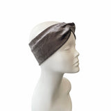 Silver Velvet Twisted Headband