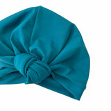 Blue headscarf with a knot on a white background