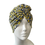 Yellow Floral Chain Knot Turban Hat