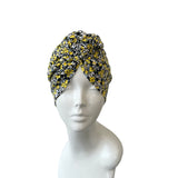 Yellow Floral Chain Knot Turban Hat