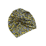Yellow Floral Chain Knot Turban Hat