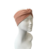 Blush Pink Gold Metallic Ribbed Knit Headband