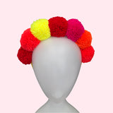 Bright Neon Pom Pom Festival Headband Crown