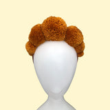 Mustard Gold Pom Pom Festival Headband for Women