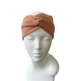 Blush Pink Gold Metallic Ribbed Knit Headband