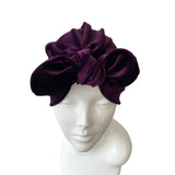 Purple Velvet Bow Turban Hat