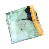 Pastel Mint Printed Silk Feeling Square Satin Scarf 90cm