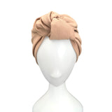 Camel Beige Ready Made Knotted Turban Hat