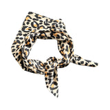Leopard Print Silk Feeling Square Satin Scarf 70cm