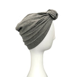 Grey Knotted Women's Cotton Vintage Turban Hat