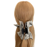Gold fabric bow claw hair clip 