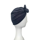 Navy Cotton Rosette Full Head Turban