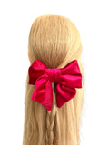 Luxury red velvet hair bow barrette clip 