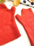 Burnt orange fingerless soft fleece autumn gloves