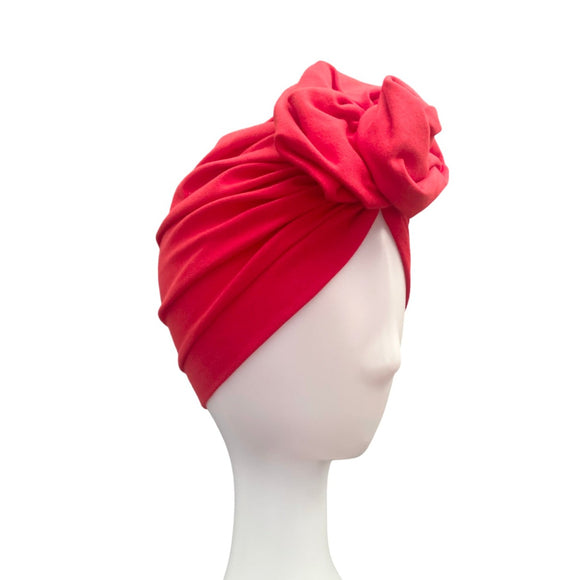 Red Vintage Style Hair Turban Hat for Women