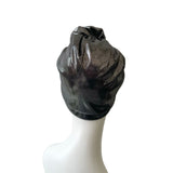 Silver Metallic Rosette Turban Hat