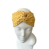 Yellow Dotted Twist Headband