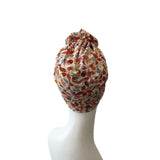 prettied leafy turban hat