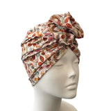 prettied leafy turban hat