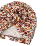 prettied leafy turban hat