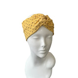 Yellow Dotted Twist Headband