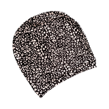 Black and White Cheetah Print Beanie Hat 