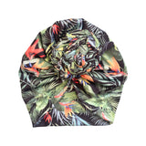 Tropical Leaf Print Vintage Style Turban Head Wrap