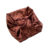 Brown Top Knot Crushed Velvet Headband for Women