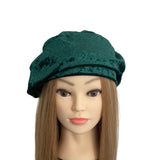 Green 1940s Retro Style Velvet Beret