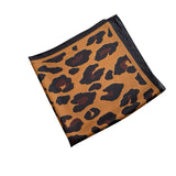  Leopard Print Silk Feeling Square Satin Scarf 70cm