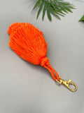 Orange Cotton Tassel Bag Keychain 