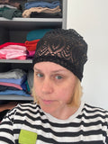 Black Lace Slouchy Fashion Beanie Cap