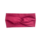 Maroon Wine Red Twisted Cotton Turban Headband