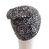 Black and White Cheetah Print Beanie Hat 