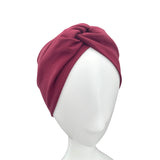 Maroon Wine Red Twisted Cotton Turban Headband