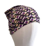 Colourful Geometric Print Cotton Beanie Hat
