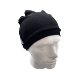 Black Elastic Jersey Beanie Cap for Men and Women