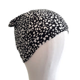 Black and White Cheetah Print Beanie Hat 