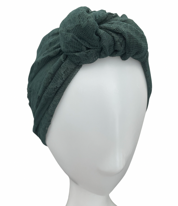Wide Green Lace Headband for Women