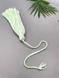 Large Light Green Summer Tassel with Braided String for Beach Bags