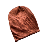 Brown Velvet Slouchy Beanie Hat for Women