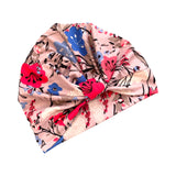 Floral print front knot turban for women