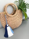 Length: Approximately 23cm/9 inches of tassels including the braided string and the keyring.